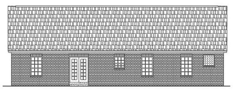 Home Plan Rear Elevation of this 3-Bedroom,1400 Sq Ft Plan -141-1138