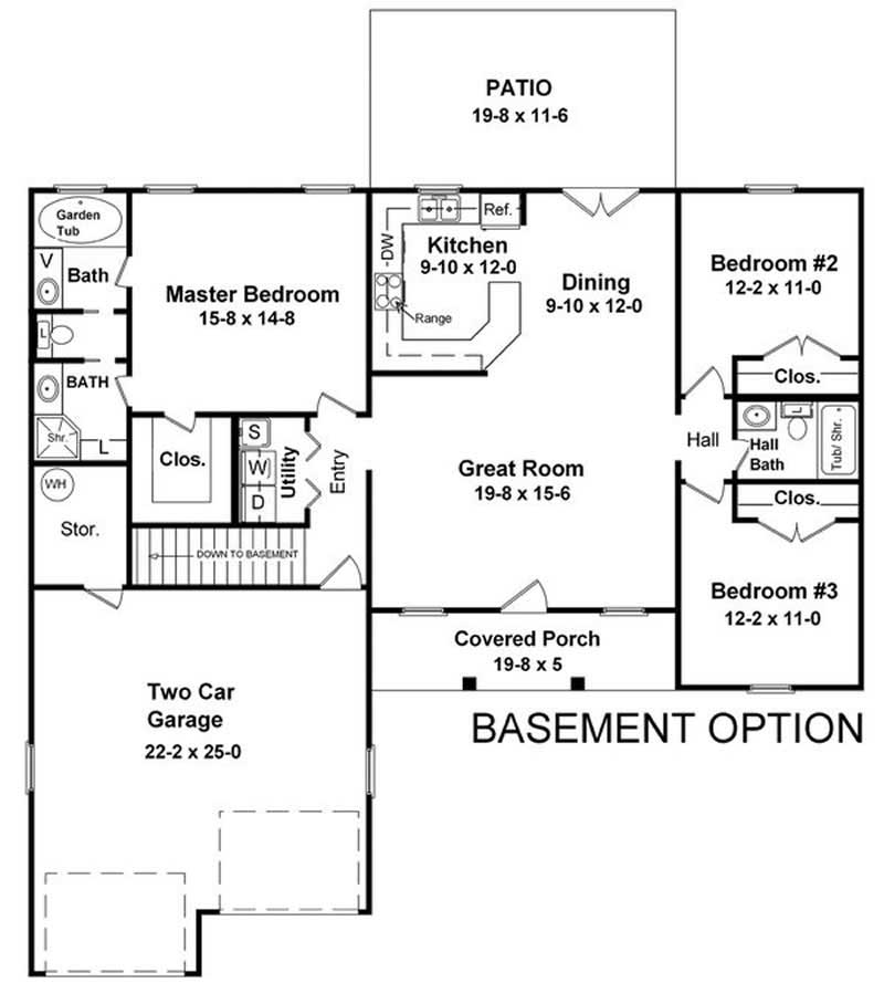 Floor Plan First Story of Country Plan #141-1138