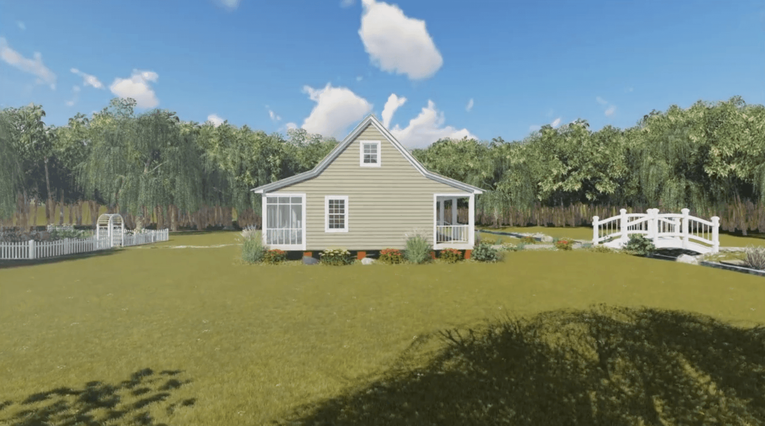 Home Plan Left Elevation of this 1-Bedroom,600 Sq Ft Plan -141-1140