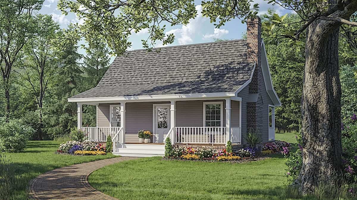 Small House Plans home (ThePlanCollection: Plan #141-1140)