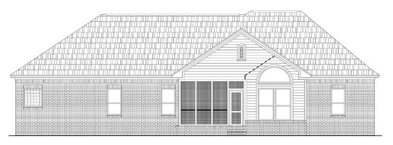 Home Plan Rear Elevation of this 3-Bedroom,2000 Sq Ft Plan -141-1141