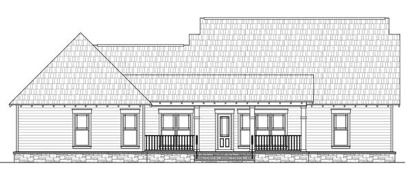 Home Plan Rear Elevation of this 3-Bedroom,1900 Sq Ft Plan -141-1144