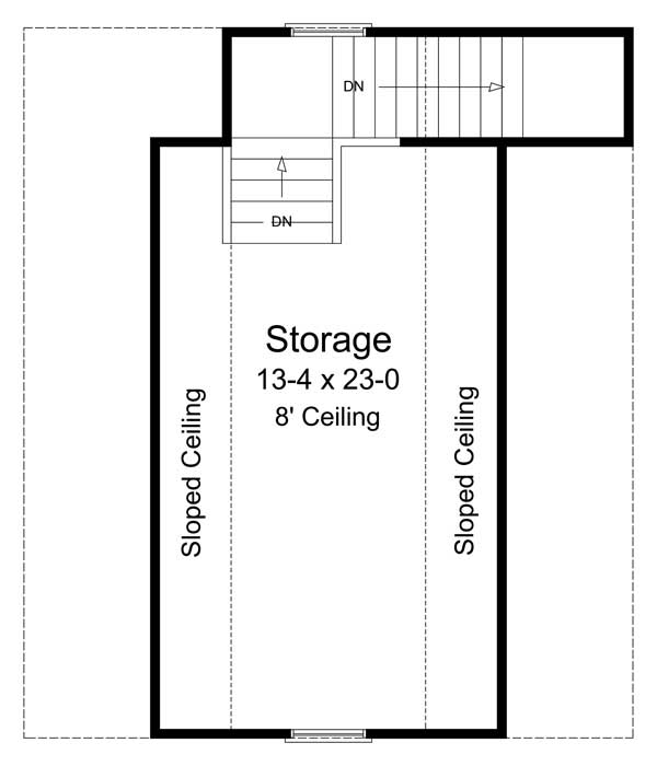 Floor Plan Second Story of Garage Plan #141-1147