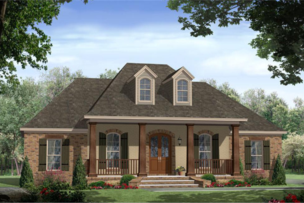 Color illustration Acadian house plan #141-1148
