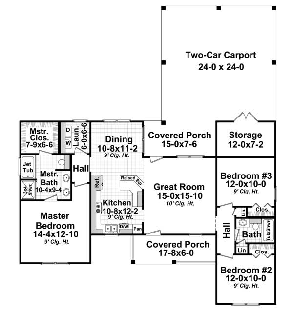 Floor Plan First Story of Country Plan #141-1151