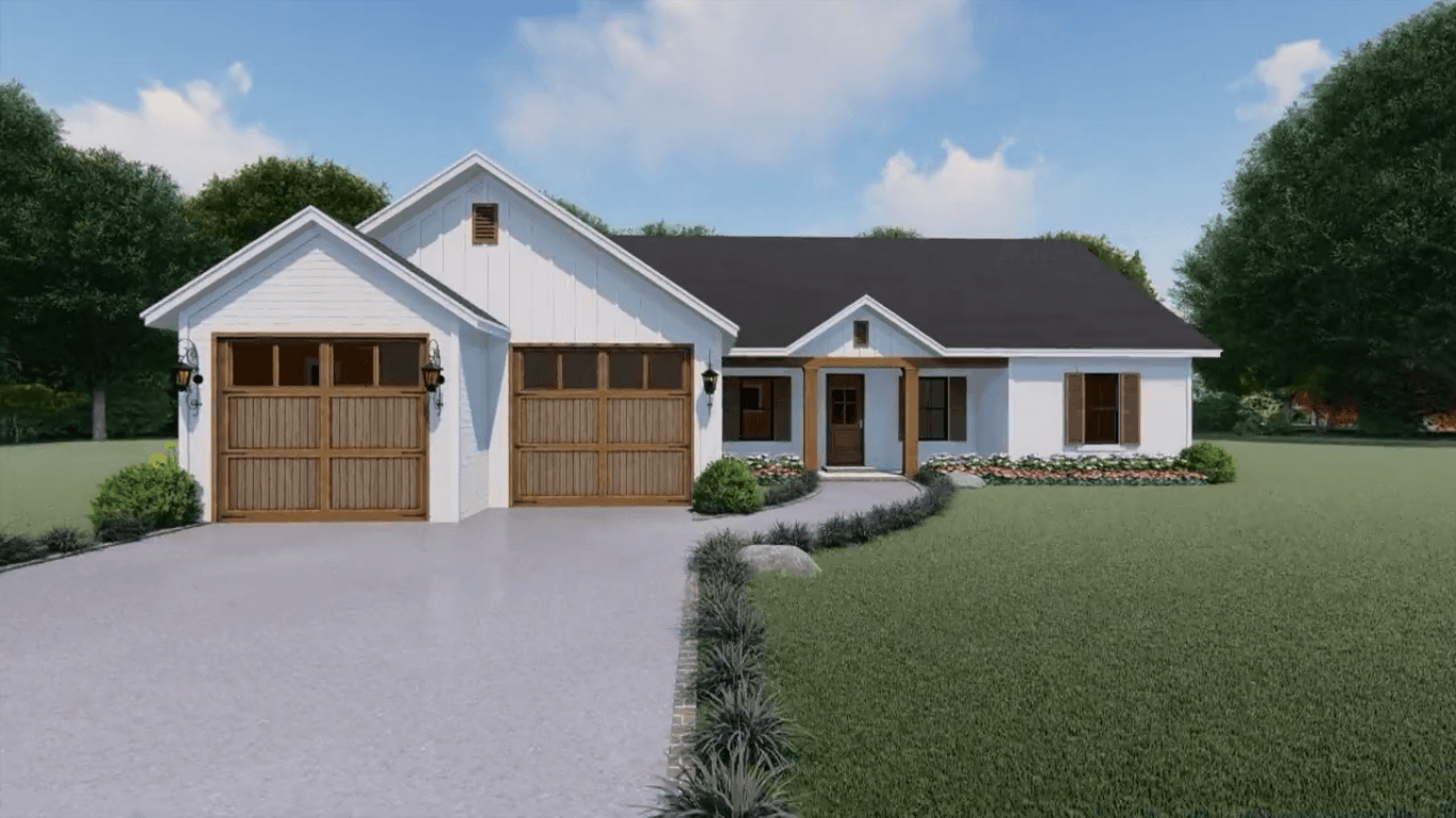 Front View of this 3-Bedroom, 1400 Sq Ft Plan - 141-1152