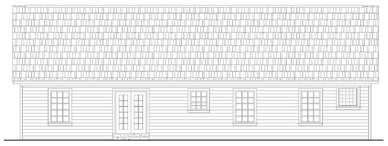 Home Plan Rear Elevation of this 3-Bedroom,1400 Sq Ft Plan -141-1152