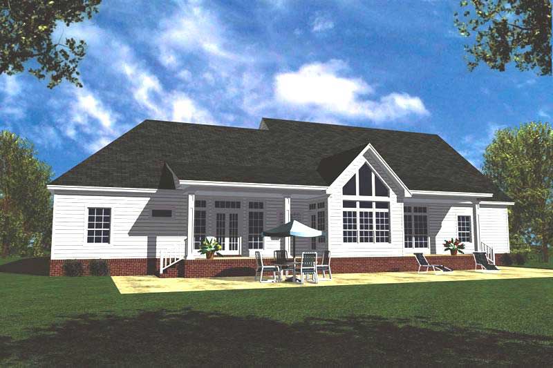 Home Plan Rear Elevation of this 3-Bedroom,2100 Sq Ft Plan -141-1154