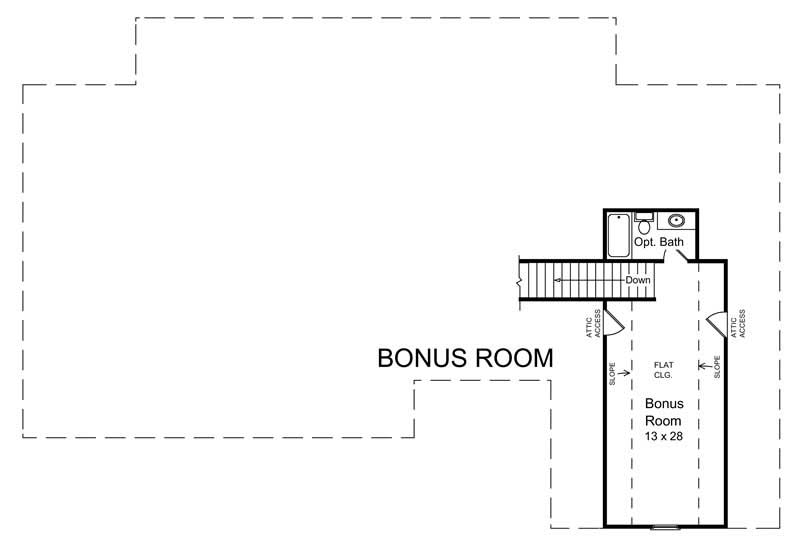 Floor Plan Second Story of Country Plan #141-1154