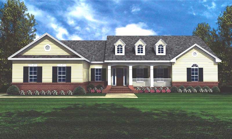 Front elevation of Country home (ThePlanCollection: House Plan #141-1159)