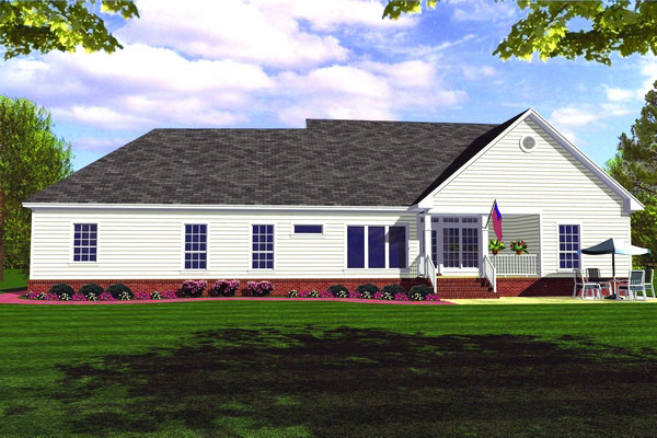 Home Plan Rear Elevation of this 3-Bedroom,1852 Sq Ft Plan -141-1161
