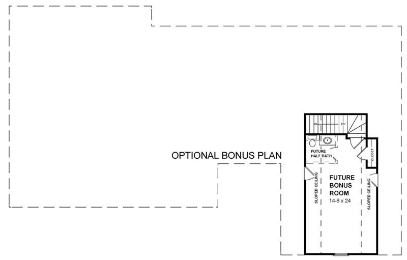 Floor Plan Second Story of Ranch Plan #141-1161