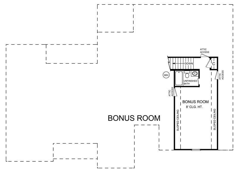 Floor Plan Second Story of Ranch Plan #141-1167