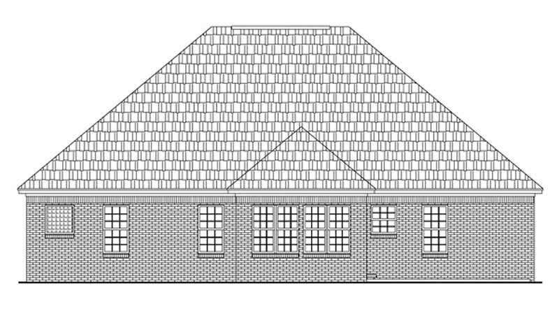 Home Plan Rear Elevation of this 3-Bedroom,1504 Sq Ft Plan -141-1171