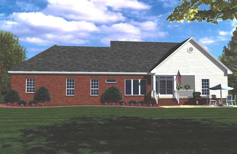 Home Plan Rear Elevation of this 3-Bedroom,1799 Sq Ft Plan -141-1172