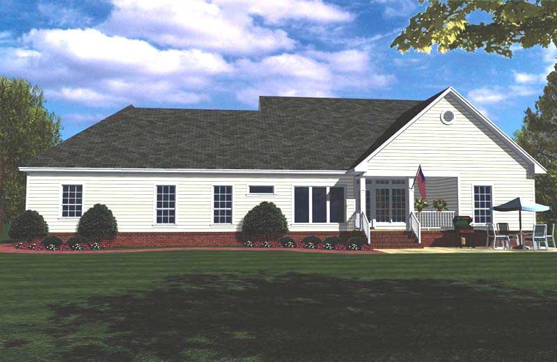 Home Plan Rear Elevation of this 3-Bedroom,1799 Sq Ft Plan -141-1173