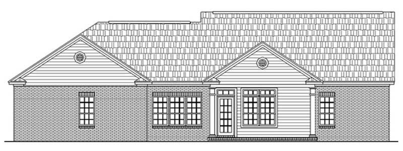 Home Plan Rear Elevation of this 3-Bedroom,1700 Sq Ft Plan -141-1174