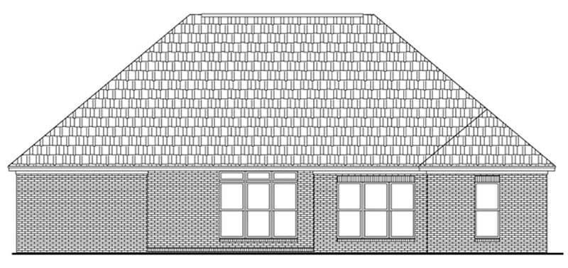 Home Plan Rear Elevation of this 3-Bedroom,1900 Sq Ft Plan -141-1178