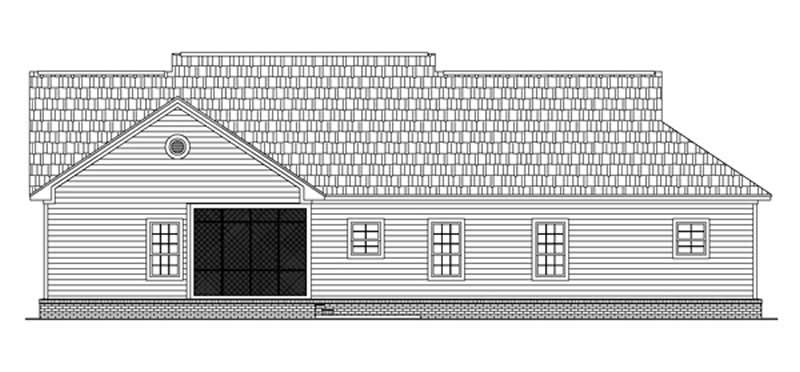 Home Plan Rear Elevation of this 3-Bedroom,2003 Sq Ft Plan -141-1179