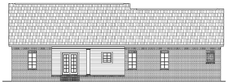 Home Plan Rear Elevation of this 3-Bedroom,1751 Sq Ft Plan -141-1180