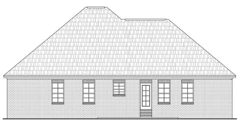 Home Plan Rear Elevation of this 3-Bedroom,1750 Sq Ft Plan -141-1181