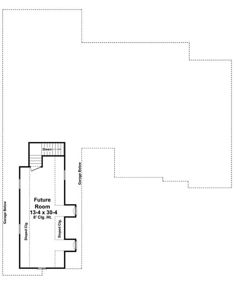 Floor Plan Bonus Room of Country Plan #141-1182