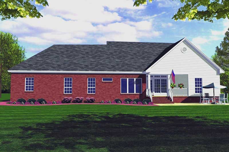 Home Plan Rear Elevation of this 3-Bedroom,1800 Sq Ft Plan -141-1183