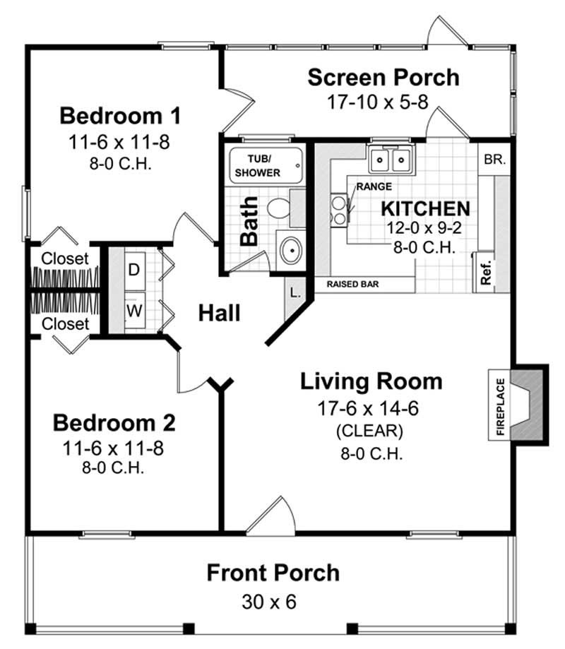 Floor Plan First Story of Country Plan #141-1184
