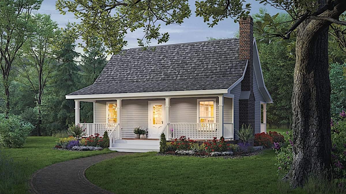 Front elevation of Country home (ThePlanCollection: House Plan #141-1184)