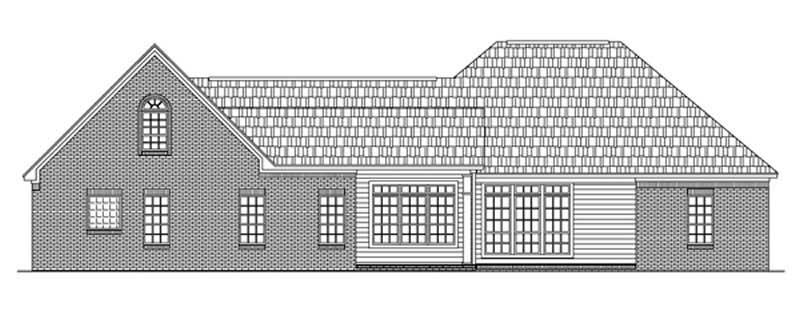 Home Plan Rear Elevation of this 4-Bedroom,2251 Sq Ft Plan -141-1194