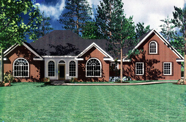 Home Plan Front Elevation of this 3-Bedroom,1638 Sq Ft Plan -141-1196
