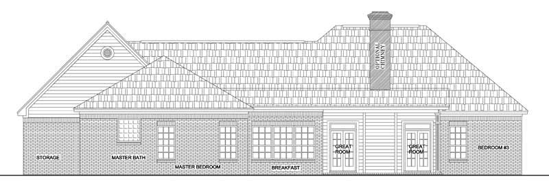 Home Plan Rear Elevation of this 3-Bedroom,1638 Sq Ft Plan -141-1196