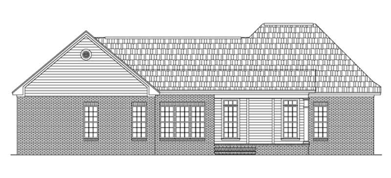 Home Plan Rear Elevation of this 3-Bedroom,2005 Sq Ft Plan -141-1200