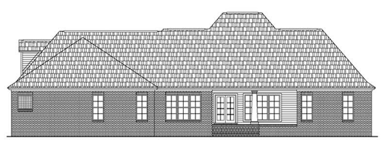 Home Plan Rear Elevation of this 4-Bedroom,2601 Sq Ft Plan -141-1204