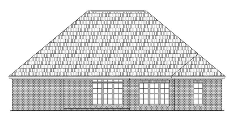 Home Plan Rear Elevation of this 3-Bedroom,2006 Sq Ft Plan -141-1207