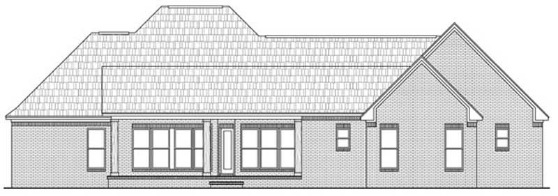 Home Plan Rear Elevation of this 3-Bedroom,2401 Sq Ft Plan -141-1210