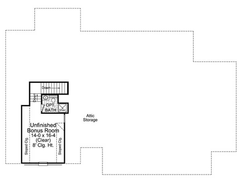 Floor Plan Second Story of Country Plan #141-1210