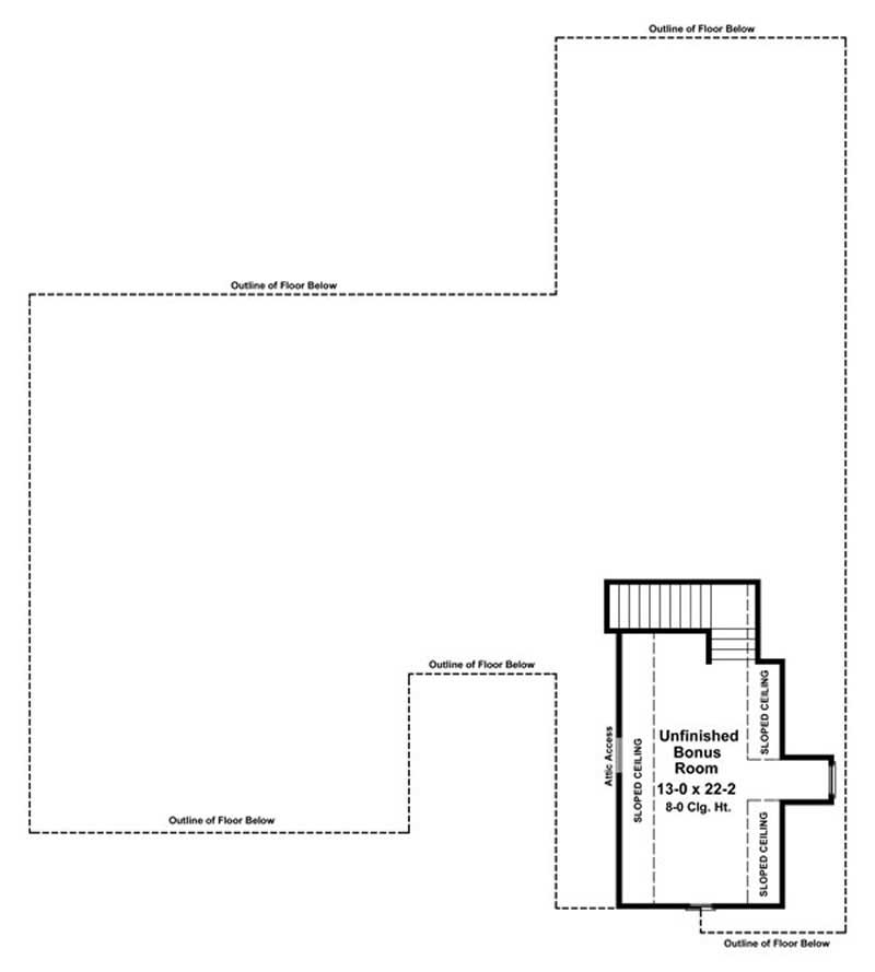 Floor Plan Bonus Room of Country Plan #141-1211