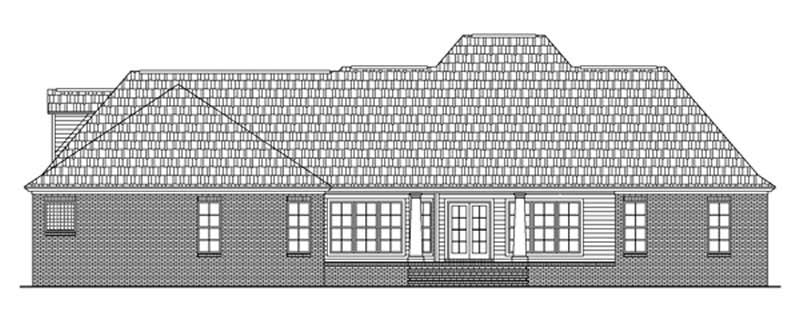 Home Plan Rear Elevation of this 4-Bedroom,2501 Sq Ft Plan -141-1212