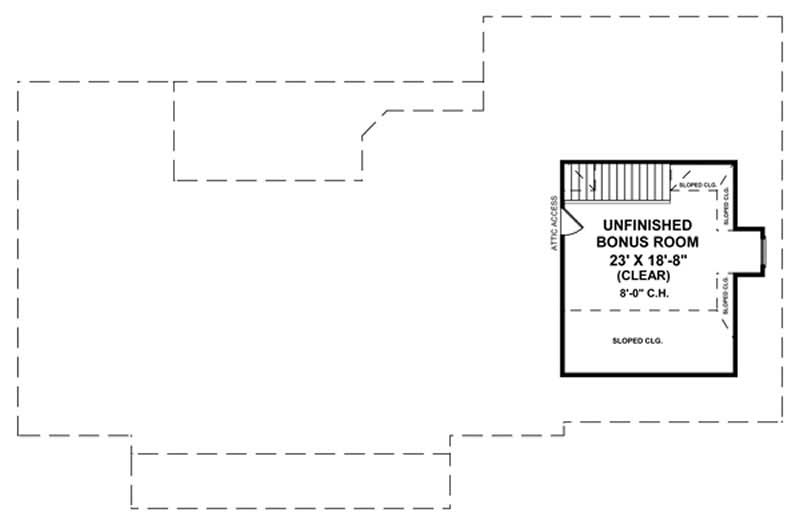 Floor Plan Second Story of Country Plan #141-1212