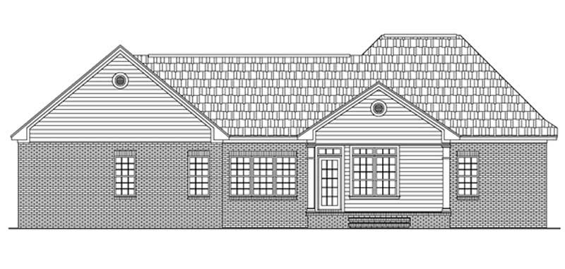 Home Plan Rear Elevation of this 3-Bedroom,1801 Sq Ft Plan -141-1214