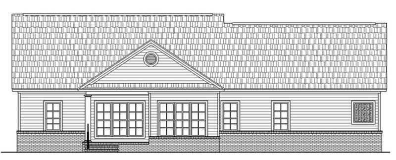 Home Plan Rear Elevation of this 3-Bedroom,2019 Sq Ft Plan -141-1215