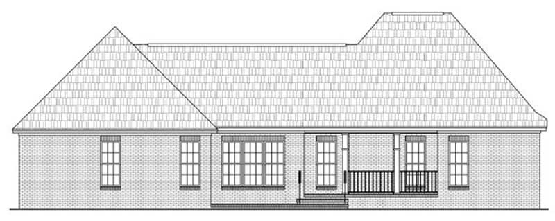 Home Plan Rear Elevation of this 3-Bedroom,2007 Sq Ft Plan -141-1216