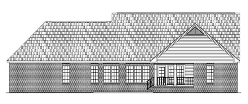 Home Plan Rear Elevation of this 3-Bedroom,2200 Sq Ft Plan -141-1218