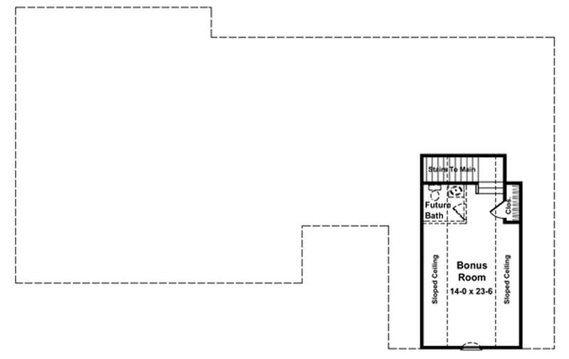 Floor Plan Second Story of Country Plan #141-1218