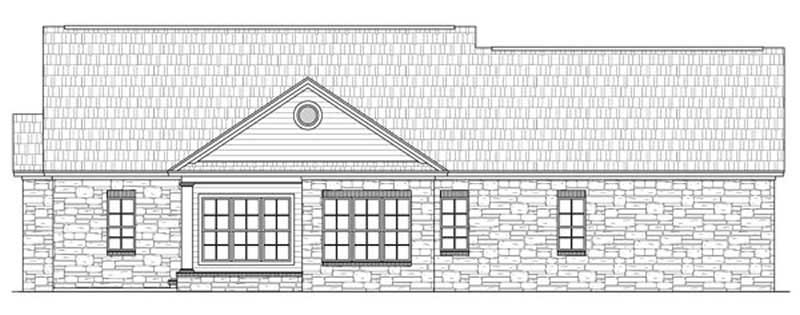 Home Plan Rear Elevation of this 3-Bedroom,2103 Sq Ft Plan -141-1219