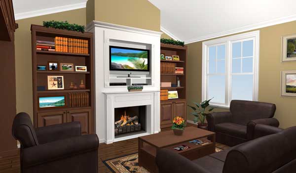 Great Room: Fireplace of this 3-Bedroom, 1500 Sq Ft Plan - 141-1220