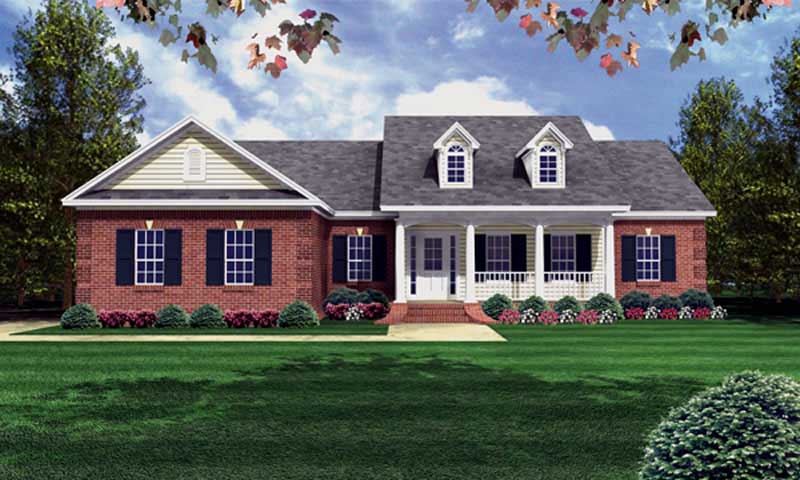 Front elevation of Country home (ThePlanCollection: House Plan #141-1220)