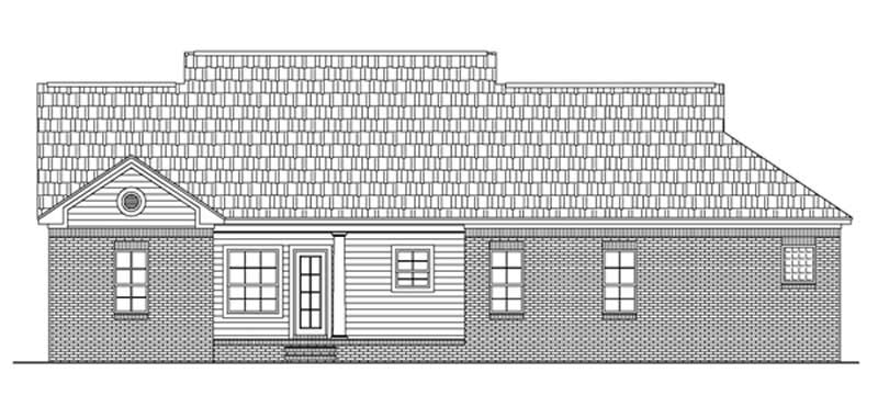 Home Plan Rear Elevation of this 3-Bedroom,1500 Sq Ft Plan -141-1220