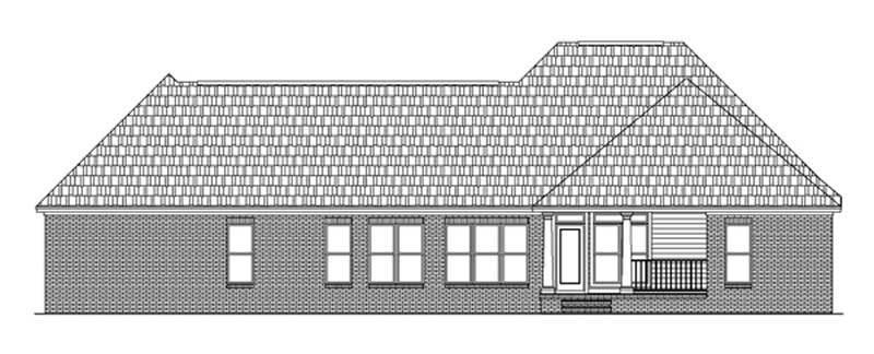 Home Plan Rear Elevation of this 3-Bedroom,2004 Sq Ft Plan -141-1222